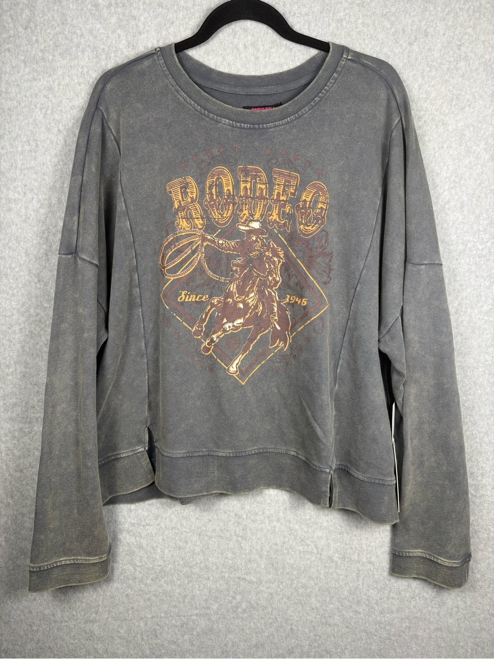 Rock & Roll Denim Rodeo Graphic Sweatshirt XXL Western Cowgirl Rodeo Core NWT